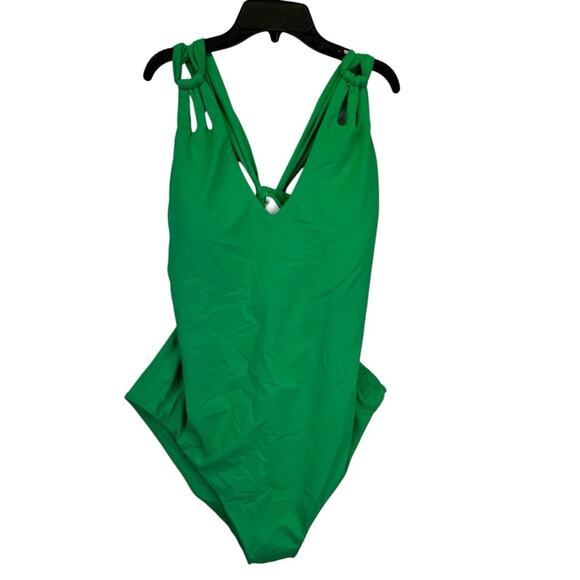 Becca Etc Strappy One Piece swimsuit green verde - 0X - Picture 2 of 12